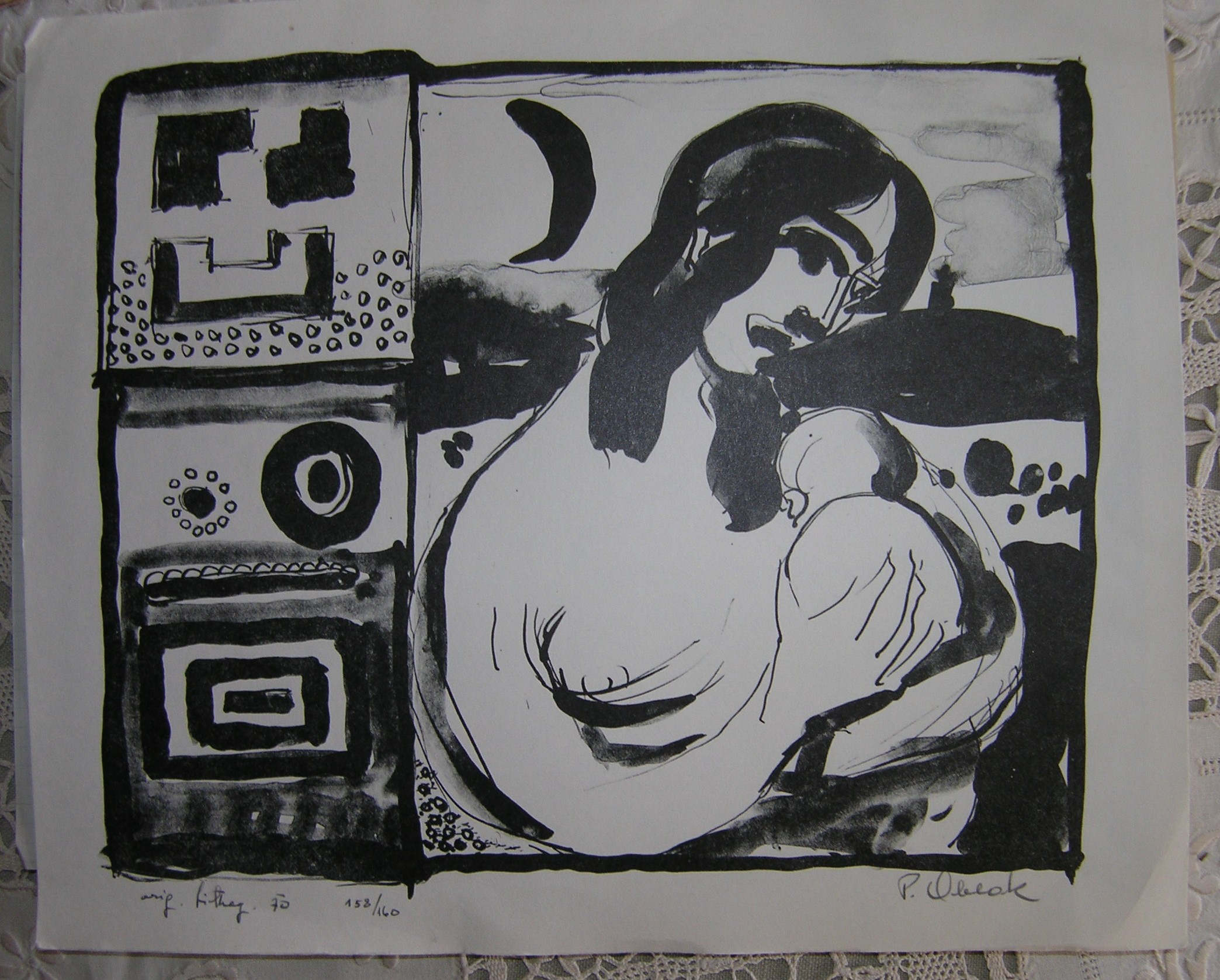 Frau mit KInd Oblack 