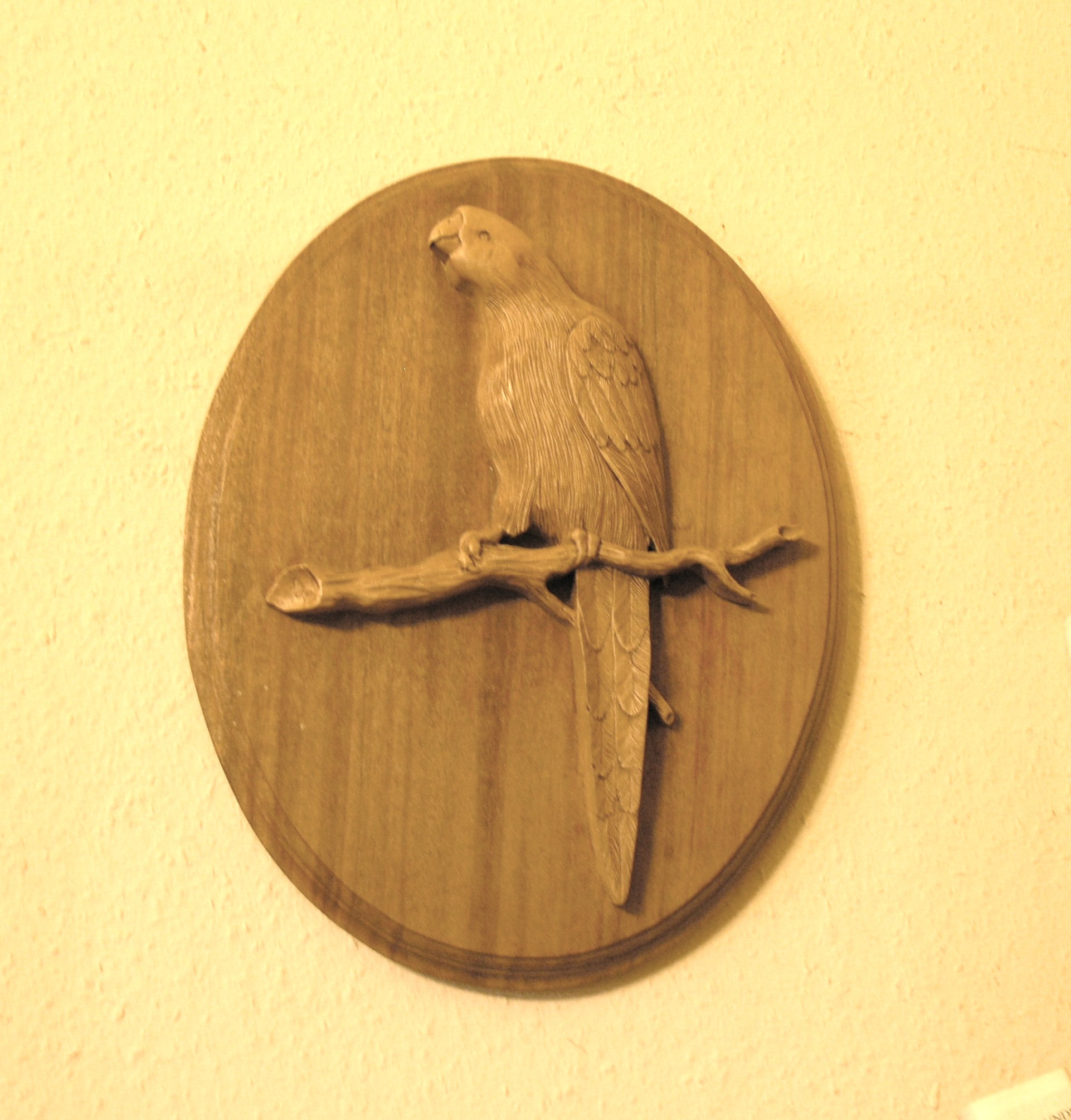 Papagei Holz Relief