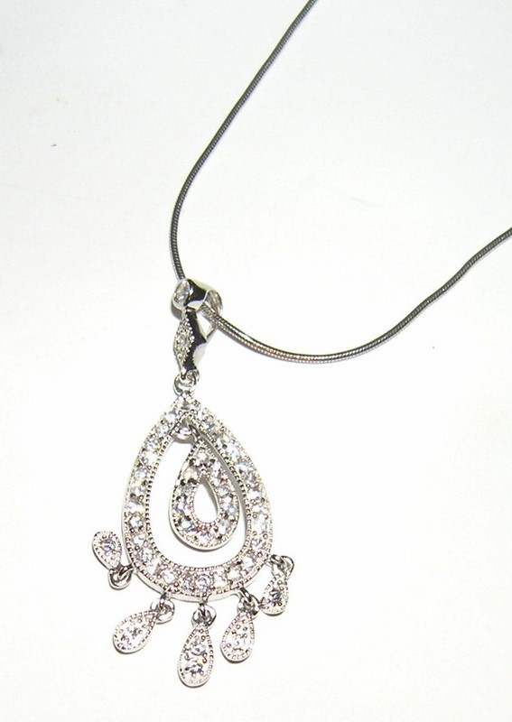 Jugendstil Anhnger echt Silber feurigeSteine