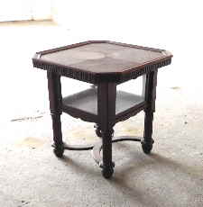 Tisch Eiche Vitrinentisch Kristallglas geschliffen