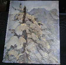 Winterwald lgemlde verschneite Tanne