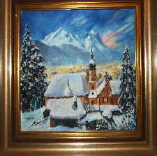 Winter in Garmisch lgemlde von Okreno signiert